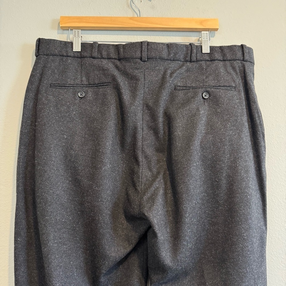 Polo By Ralph Lauren Wool Blend Trousers Dark Gray Flat Front Old Money 38X32 - Picture 4 of 7